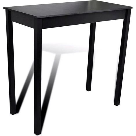 Table haute de bar bois et pin massif noir Ylago 115cm (1/3)