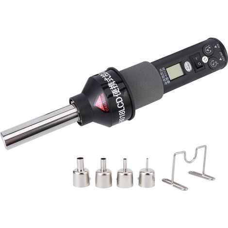 Pistolet thermique avec écran numérique LCD, thermostat, 4 buses, 450 W, prise européenne, 220 V CA (1/5)