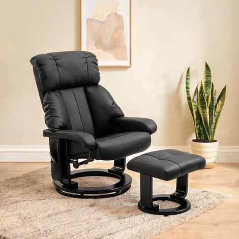 Fauteuil de massage coloris noir en bonded cuir 76 x 80 x 102 cm (1/5)