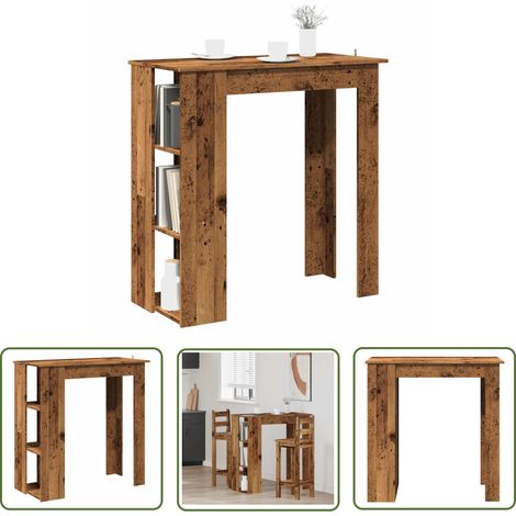 vidaXL Bartisch mit Regal Altholz-Optik 102x50x103,5 cm Holzwerkstoff (1/5)