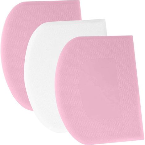 Teigschaber Set 3 Stück, BPA-frei, flexibel, scharfe Kante, rutschfest, Rosa/Weiß
