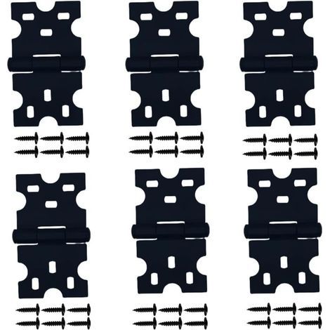 6 Pcs Black Hinges, Cabinet Hinges with Screws Suitable for Small Doors/Drawers/Windows/Home Furniture Hardware (1/4)