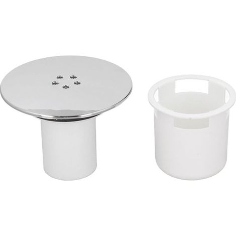 Allecto - Tapa de desagüe de ducha cromada - Baño elegante y moderno - Cromado - Tapa superior extraíble - Apto para ducha - Repuesto... (1/5)