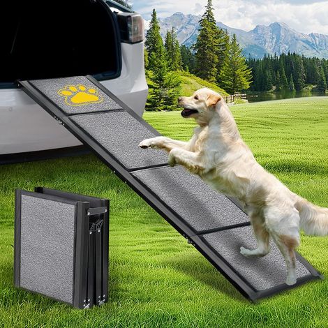 Folding Car Dog Ramp, 160 cm Portable Ramp for Large Dogs with Non-Slip Surface, Available for Cars, Trucks and SUVs, Supports a Weight of 110 kg (1/5)