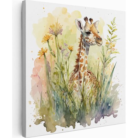 Tableau toile Enfants Carré - Girafe - 20x20 cm (1/2)