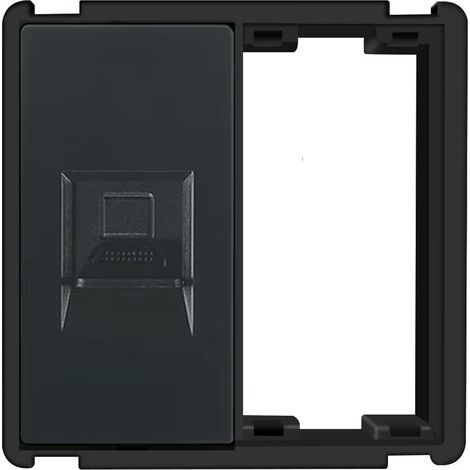 Módulo LAN de enchufe de pared RJ45 Cat6 negro sistema RTX SH (1/5)