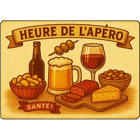 Planche à découper heure de lapéro 28,5 x 20 cm (1/2)