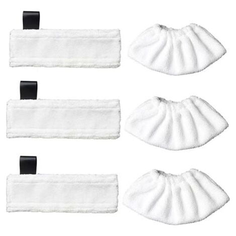 3 chiffons de nettoyage en microfibres et 3 manchons de nettoyage à la vapeur en microfibres pour les nettoyeurs (1/5)