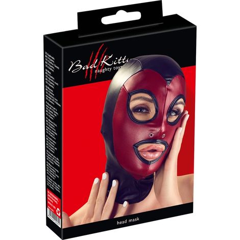 Masque rouge Bad Kitty avec ouvertures pour les yeux et la bouche (1/5)