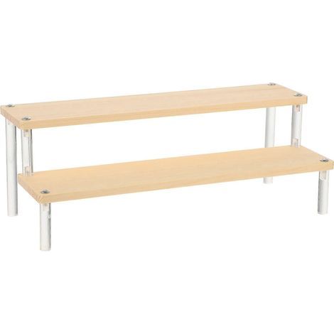 Étagère de rangement à double niveau pour divers articles, présentoir à jouets design, étagère en bois pour cupcakes-30X12X11CM (1/4)