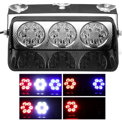 Barre lumineuse stroboscopique à ventouse 18 LED 36 W pour voiture, lampe d'avertissement d'urgence étanche IP67 (1/5)