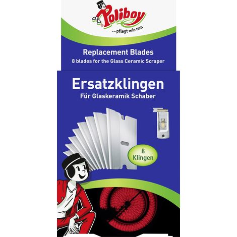 Poliboy Ersatzklingen für Glaskeramik Schaber 8 Stück Kochfeldschaber