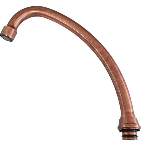 Bec col de cygne diamètre 18mm vieux cuivre pour mélangeur évier TIFFANY (1/2)