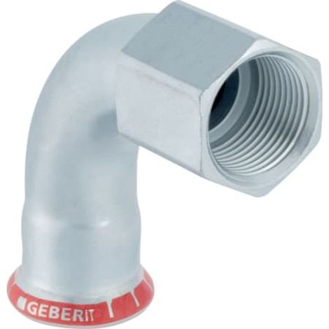 Geberit Mapress acciaio al carbonio Curva di transizione a 90° con filetto interno, DN 25 / 15, 20558