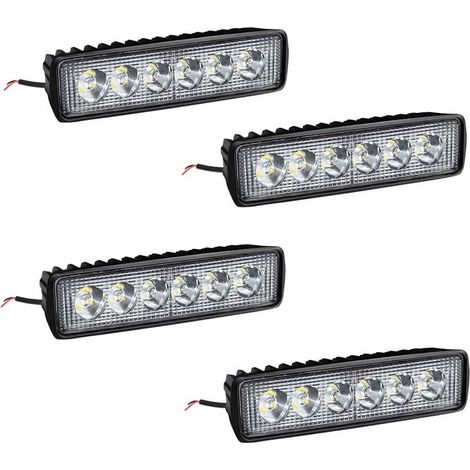 ZVD 4 X 18W LED phares de travail barre lumineuse phare de travail - LED feux auxiliaires IP67 aluminium pour réflecteur tracteur agricole tout terrain-Fei Yu (1/4)