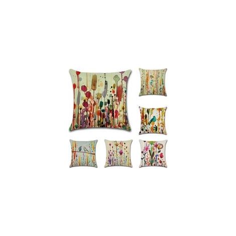 Housse de coussin en coton et lin, motif oiseau, 45x45 cm, pour canapé, salon, chambre.