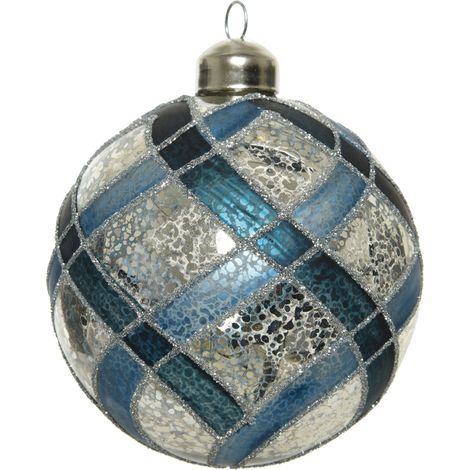 Pallina di Natale bauble blu Ø8 cm