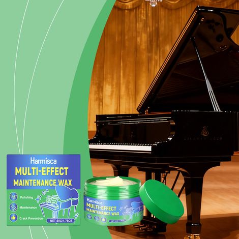 Pflegewachs für Musikinstrumente – Sanfte Reinigung, Aufhellung, Politur, Aufarbeitung, Staubschutz, Pflegewachs für unterwegs – 50 g -- DE (1/5)