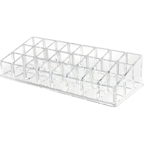 Organizer portatrucchi per trucchi smalti e rossetti stand espositore scatola trasparente con diversi scomparti organizzatore per cosmetici (1/4)