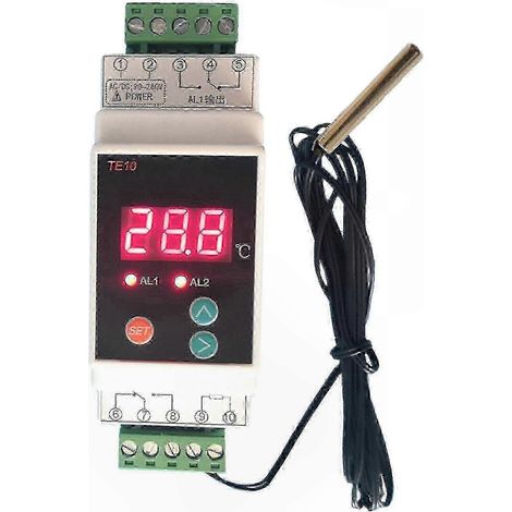 Thermostat intelligent avec capteur pour sortie relais standard 2 et rail DIN