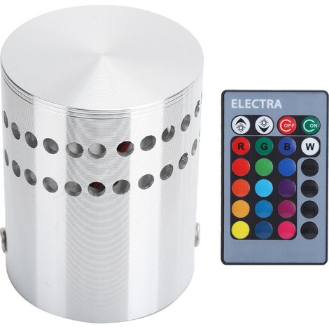 Plafonnier LED spiralé RGB 3W avec télécommande sans fil et intensité variable, applique murale filaire AC85‑265V (1/5)