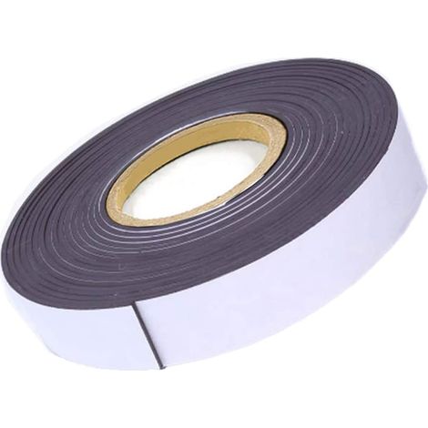 10m x 20mm Magnétique Ruban Auto-adhésif, Flexible Autocollante Bande d'aimant, Rouleau Magnétique Adhésif pour Aimanter Photos Signes Pictogrammes Cartes DIY Bricolage, Retaillable TKD9035-2cm (1/5)