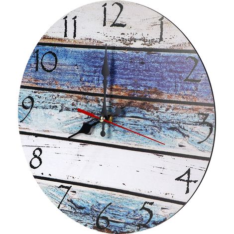 Geräuschlose Vintage-Wanduhr, Dekoration für Wohnzimmer, Büro, Zuhause, dekorative Uhr ohne Ticken (Stil 1) (1/5)