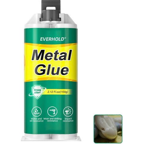Colle métallique haute résistance, crème de réparation murale imperméable, mastics de soudage et liquides ultra-résistants pour métaux, acier, fer, aluminium, plastiques, céramique et ciment. (1/5)