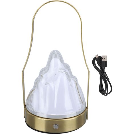 Portable Cordless Table Lamp Acrylic Iron LED 3 Modes Stepless Touch Dimmable USB Rechargeable Modern Table Night Light for Bedside Outdoor Camping (1/5)