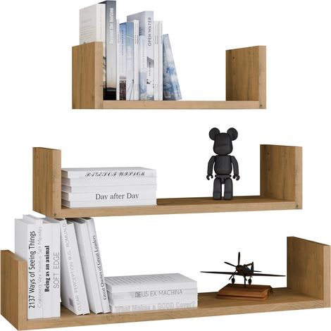 Hängeregal mobi 3P 3er-Set - Moderne Wandregale aus Eiche, handgefertigt (1/5)