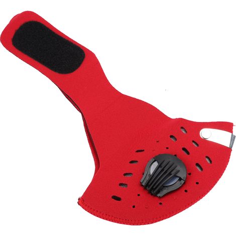 Écran facial anti-poussière en carbone activé, respirant et élastique, masque buccal de cyclisme extérieur, protection contre la pollution, rouge (1/5)