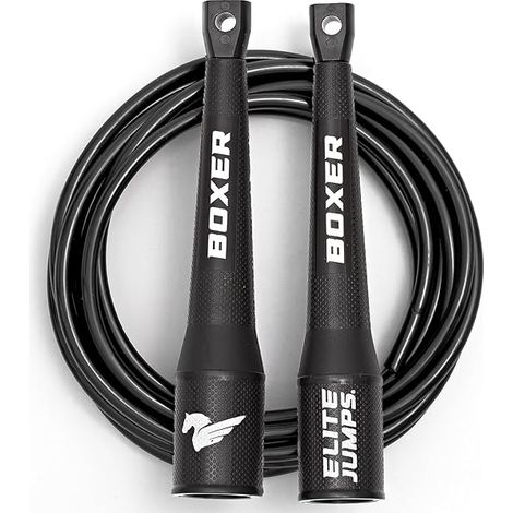 Corde à Sauter - Câble PVC 5 mm - Poignées Antidérapantes Réglables - Pour Entraînement Boxe Cardio et HIIT - 1 Pièce (1/3)
