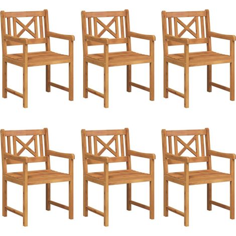 Maison Exclusive - Gartenstühle 6 pcs Natur Massives Akazienholz