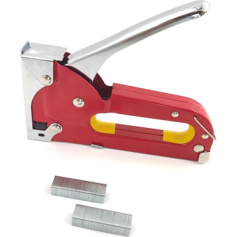 Agrafeuse-cloueuse manuelle métal pour agrafes 4-8 mm – Corps en acier laqué – Chargement arrière – 100 agrafes incluses – Beast (1/7)