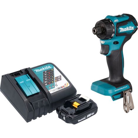 Makita DDF 083 RA1 Akku Bohrschrauber 18 V 40 Nm 1/4'' Brushless + 1x Akku 2,0 Ah + Ladegerät