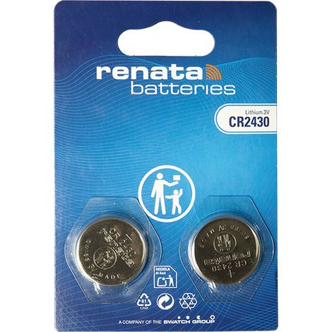 Renata / Swatch Group - Pile bouton lithium blister x2 CR2430 Renata 3V 285mAh