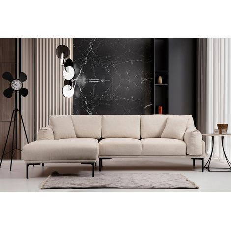Ecksofa links Leo Creme