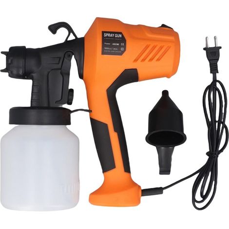 Pistolet à peinture électrique à 3 modes de pulvérisation, haute efficacité, facile à nettoyer, idéal pour la peinture de meubles et d'intérieur/extérieur - Orange (1/5)