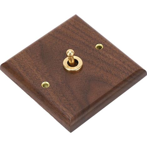 Handgefertigter Vintage-Wippschalter aus Walnussholz, 250 V, für Retro-Wanddekoration (1/5)