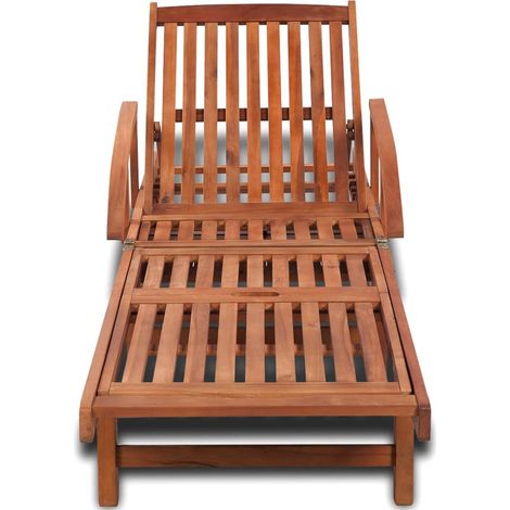 Chaise longue Transat Bain de soleil bois d'acacia solide