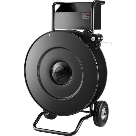 VEVOR Carrello per Reggiatura, per Bobine di Reggette in PET/PP/Acciaio con Dimensioni del Nucleo di 20,3/40,6 cm, Distributore di Reggette Dotato di Freno a Tamburo, Vassoio Integrato (1/5)