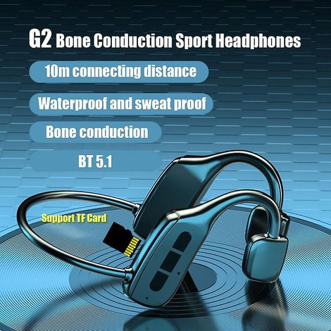 Neues G2 Knochenleitungs-Stereo-Headset mit Bluetooth 5.1, Sportkopfhörer, unterstützt TF-Karten und ist wasserfest. (1/5)
