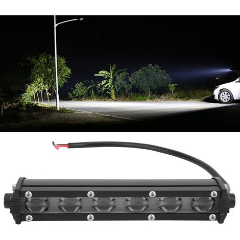 Bande lumineuse LED mono-rangée de 8 pouces (20 cm), 18 W, 6D, avec lentille bande lumineuse LED mono-rangée ultra-mince et compacte. (1/5)