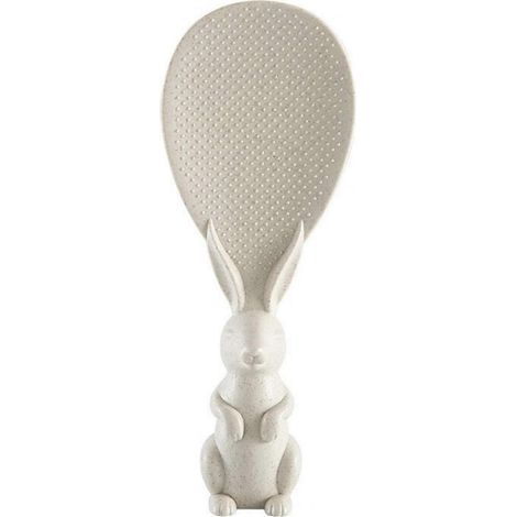 Spatule à riz sur pied. Surfaces antiadhésives pour servir le riz facilement. Indispensable pour les repas de famille. Beige. (1/5)