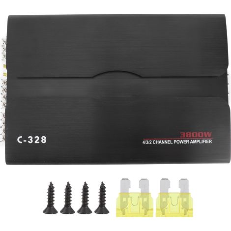 Amplificateur Audio Voiture 4 Canaux 12V Subwoofer AMP Modification Véhicule Aluminium Alliage (1/5)