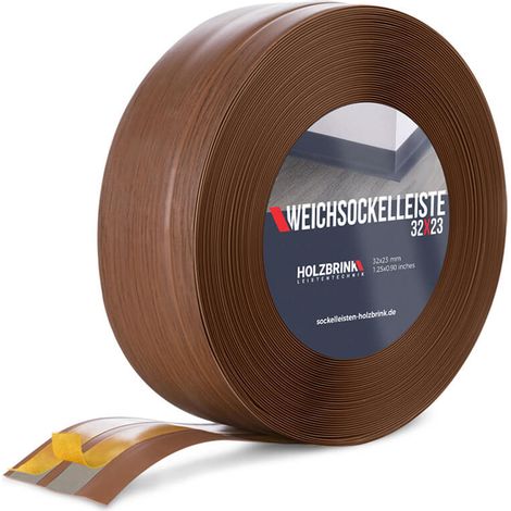 HOLZBRINK Plinthe Souple Autoadhésive Chène Foncé Plinthe pliable, 32x23 mm, 5 m