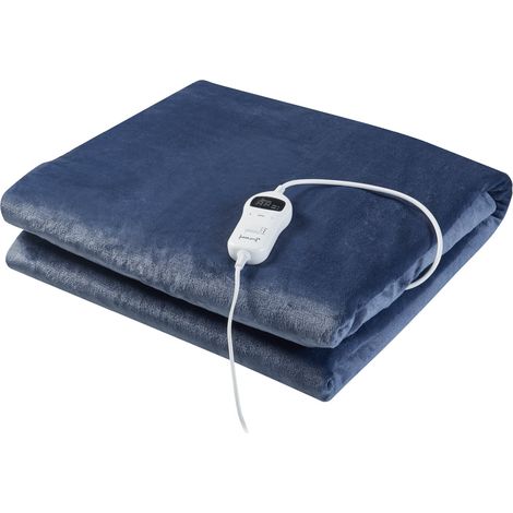 Couverture chauffante électrique 120 watts chambre 200 x 150 cm bleu clair