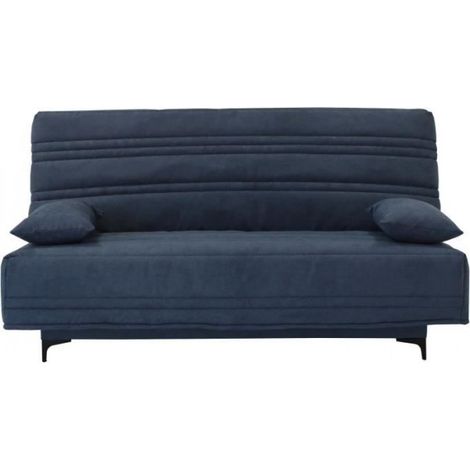 Banquette clic clac 3 places - Tissu bleu - L199 x P96 x 103 cm - KRISTEN - Style contemporain (1/5)