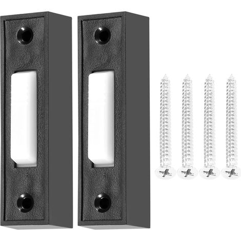 Lot de 2 interrupteurs universels d'ouverture de garage 41A4166 - Éclairage mural - Bouton poussoir - Finition noire avec centre blanc (1/5)