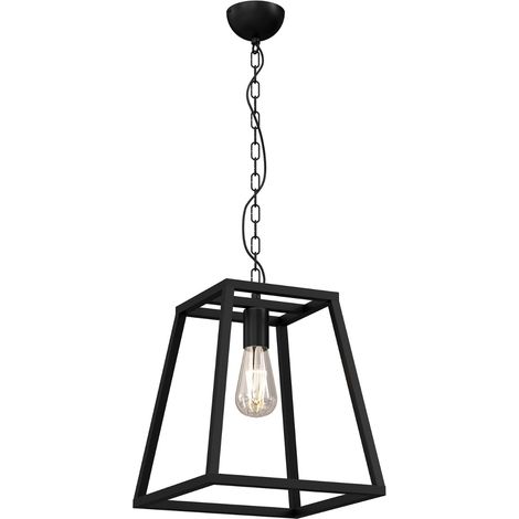 Suspension loft noire géométrique Frame E27 Luminex